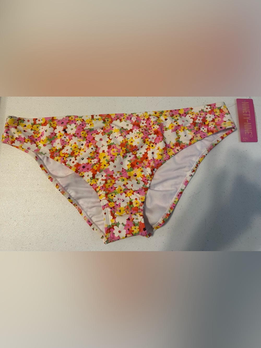 Ninety-Nine Size XXL (19) Floral Cheeky Hipster Bikini Bottom NWT